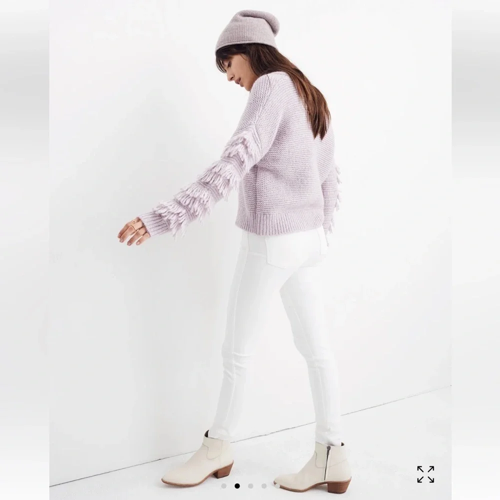 MADEWELL Fringe-Sleeve Pullover Sweater